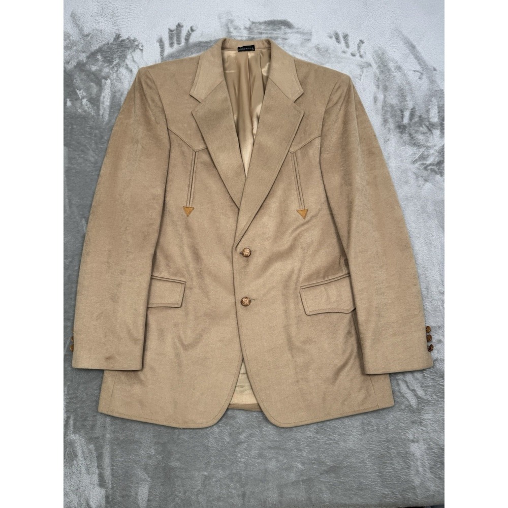 Vintage Brad Whitney Western Blazer Jacket Mens 40R Sport Coat Cowboy Yoke 70s